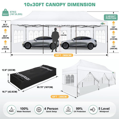 Himimi Ft W X Ft D Steel Pop Up Party Canopy Wayfair